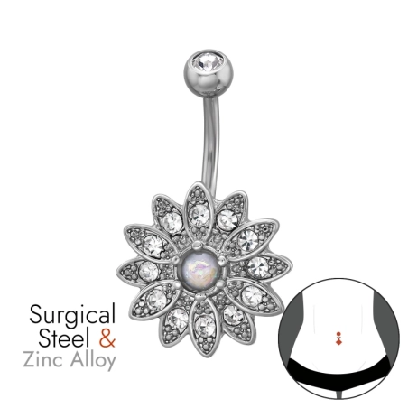 Kvetinová Činka Sunburst 1,6X10Mm (14G) Zakrivená, Zinková A Nerezová Natura biżuterii | All4silver