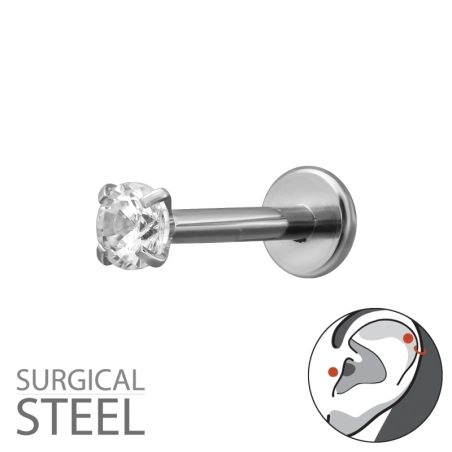 1,2 X 8 mm (16 G) - 3 mm Okrągły Z 4 Zębami Stal biżuterii | All4silver