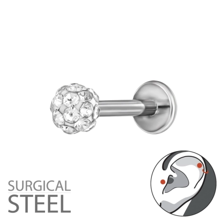 1,2 X 8 mm (16 G) - Kulka 3,5 mm Stal biżuterii | All4silver