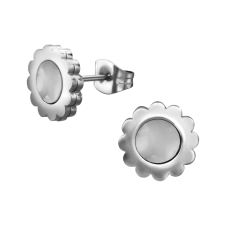 Kwiat 10mm Kolczyki sztyfty ze stali biżuterii | All4silver