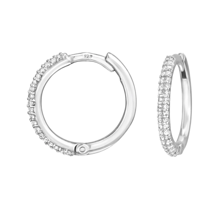 Srebrne Huggies z Cyrkonią 14mm Huggies biżuterii | All4silver