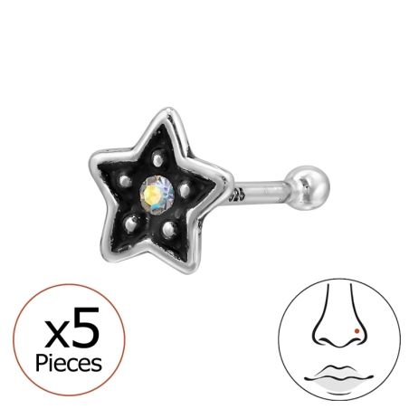 Gwiazda 4mm Gwiazdy, Księżyc i Słońce biżuterii | All4silver