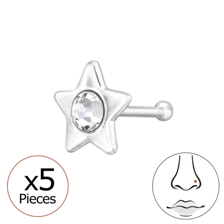 Gwiazda 5 mm Gwiazdy, Księżyc i Słońce biżuterii | All4silver