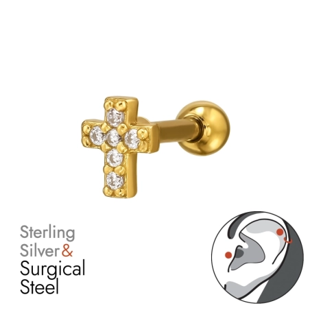 Pozłacany Krzyż Religia biżuterii | All4silver