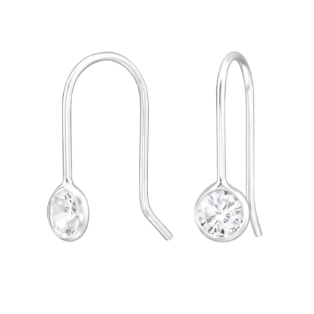 Okrągłe 4mm Kolczyki z cyrkonią biżuterii | All4silver