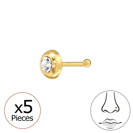 Okrągły 24K Pozłacana srebrna biżuteria biżuterii | All4silver