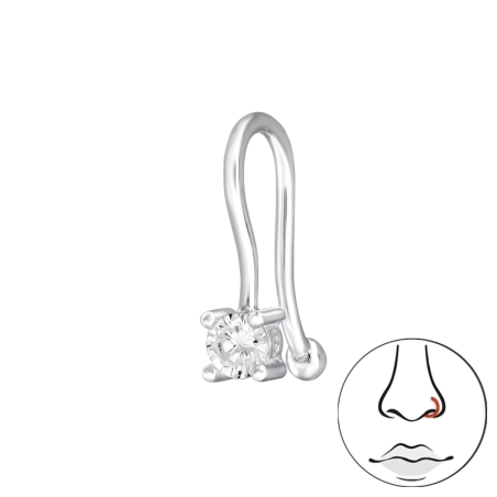 Piercing z Cyrkonią 2.5mm Srebro biżuterii | All4silver