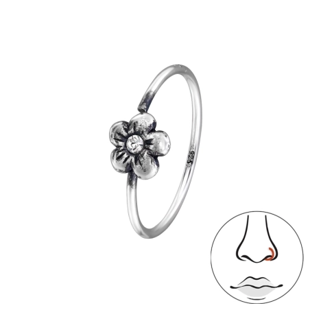 Oksydowany Kwiat Natura biżuterii | All4silver