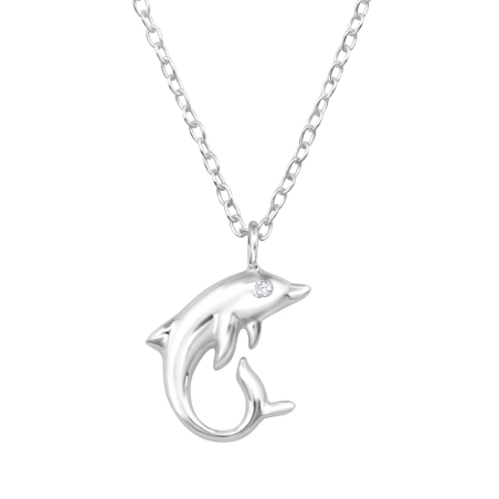 Delfin z Cyrkonią Zwierzęta biżuterii | All4silver