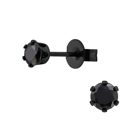 Okrągłe 4mm Kolczyki sztyfty ze stali biżuterii | All4silver