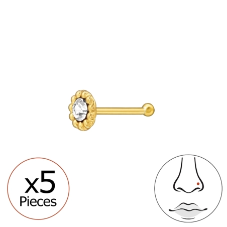 5 x Pozłacane Okrągłe z Kryształem Geometryczna biżuterii | All4silver