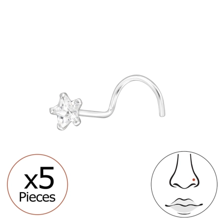 5 x Serce z Cyrkonią Gwiazdy, Księżyc i Słońce biżuterii | All4silver