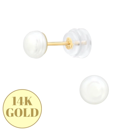Złote 14k z Perłą Gold Earrings biżuterii | All4silver