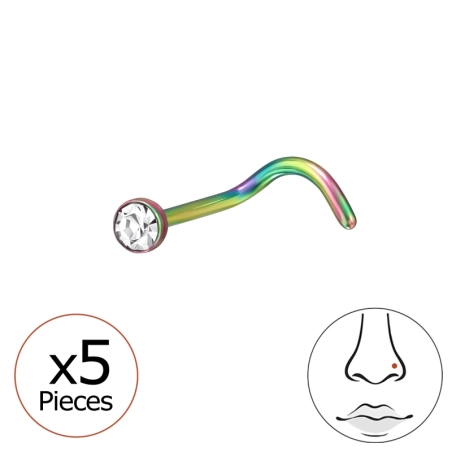 Piercing z Kryształem 0,8 mm (20 G) 2 mm - 5 sztuk Geometryczna biżuterii | All4silver