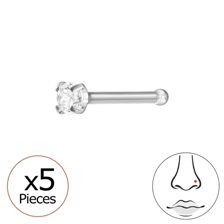 Okrągły 2mm (20G) X5 Przeceny biżuterii | All4silver