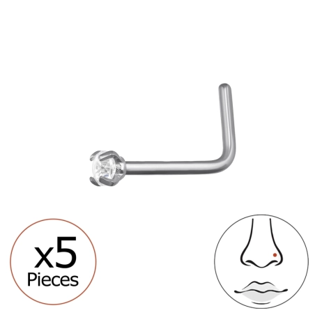 Okrągłe z Kryształem 2mm (20G) - 5 sztuk Przeceny biżuterii | All4silver