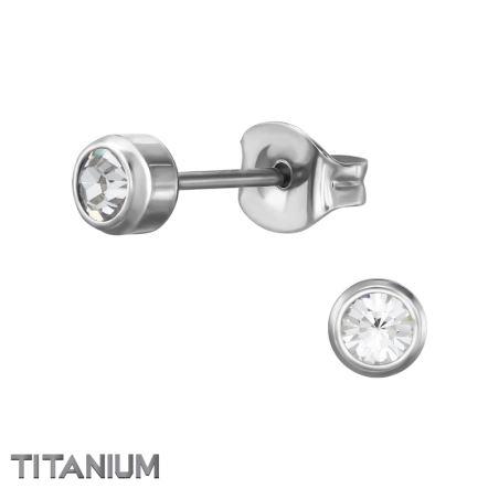 Okrągłe 3.9 mm z Kryształem Geometryczna biżuterii | All4silver