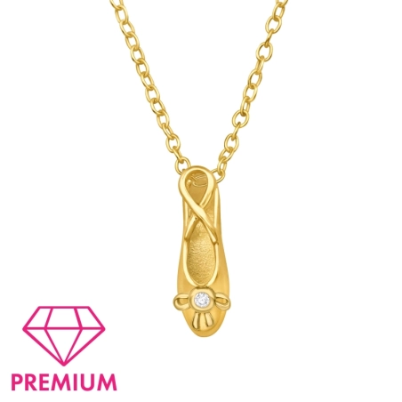 Pozłacane Balerinki - Premium* Naszyjniki z łańcuszkiem biżuterii | All4silver