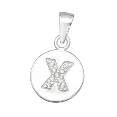 Litera "X" Wisiorki z cyrkonią biżuterii | All4silver