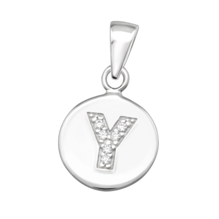 Litera "Y" Wisiorki z cyrkonią biżuterii | All4silver