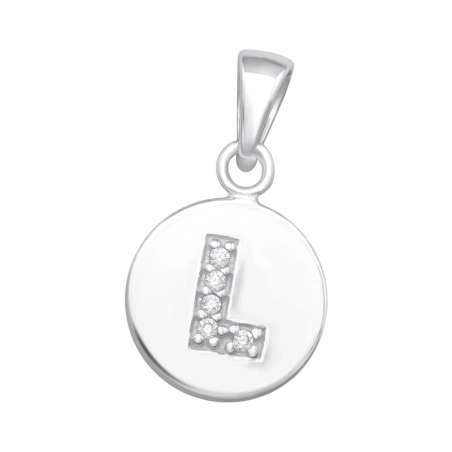 Litera "L" Wisiorki z cyrkonią biżuterii | All4silver