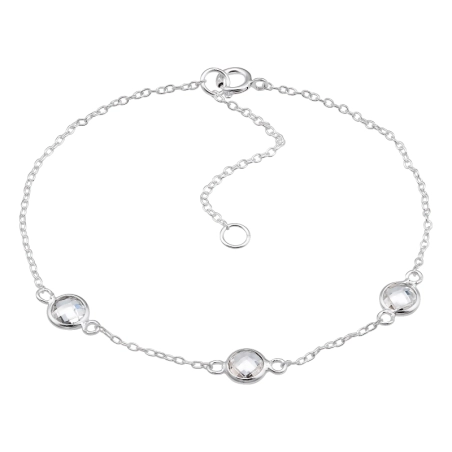 Okrągła z Cyrkonią 5mm Bransoletki z łańcuszkiem biżuterii | All4silver