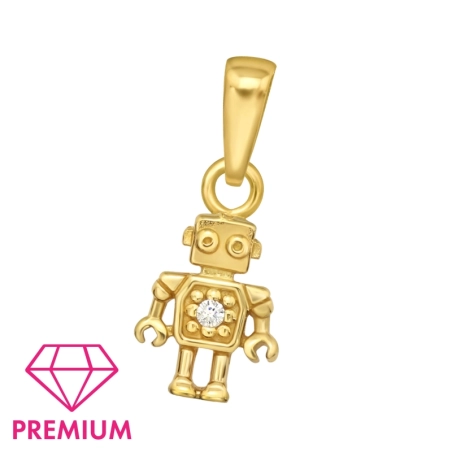 Pozłacany Robot - Premium* Wisiorki biżuterii | All4silver