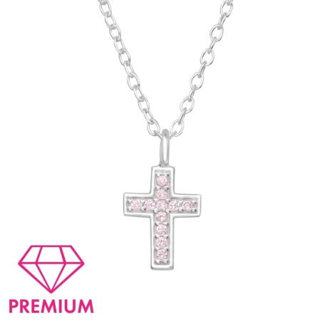 Krzyż z Cyrkonią - Premium* Naszyjniki z łańcuszkiem biżuterii | All4silver