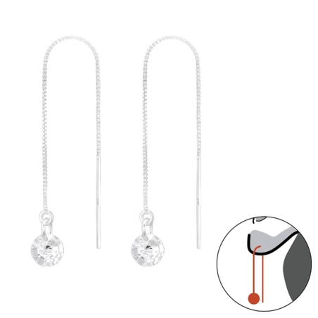 Przewlekane z Cyrkonią 5mm Kolczyki z cyrkonią biżuterii | All4silver