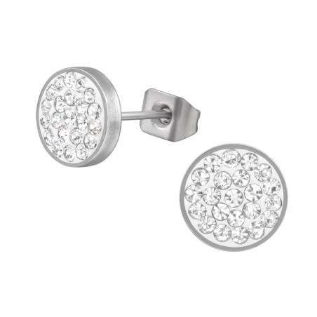 Okrągłe 8mm Kolczyki sztyfty ze stali biżuterii | All4silver