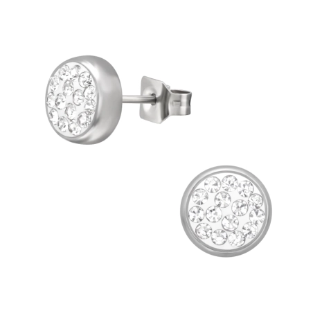 Okrągłe 6mm Kolczyki sztyfty ze stali biżuterii | All4silver