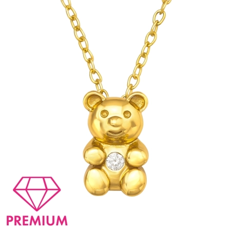 Miś - Premium* Naszyjniki z łańcuszkiem biżuterii | All4silver