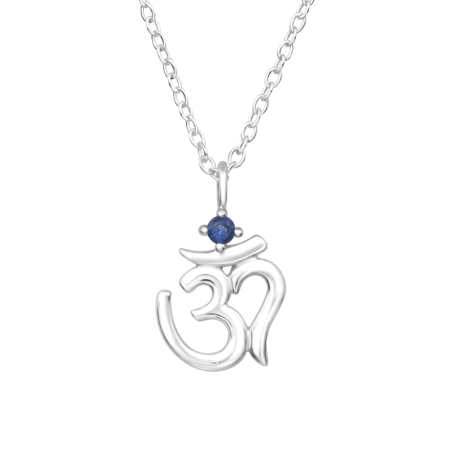Symbol Om Naszyjniki zdobione kamieniami biżuterii | All4silver
