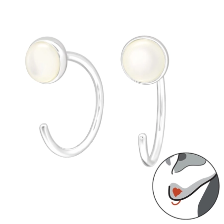 Okrągłe Kolczyki z kamieniami półszlachetnymi & Opal biżuterii | All4silver