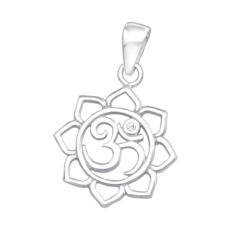 Symbol Om Wisiorki z cyrkonią biżuterii | All4silver