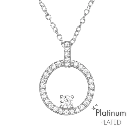 Platynowany Okrąg z Cyrkoniami Przeceny biżuterii | All4silver