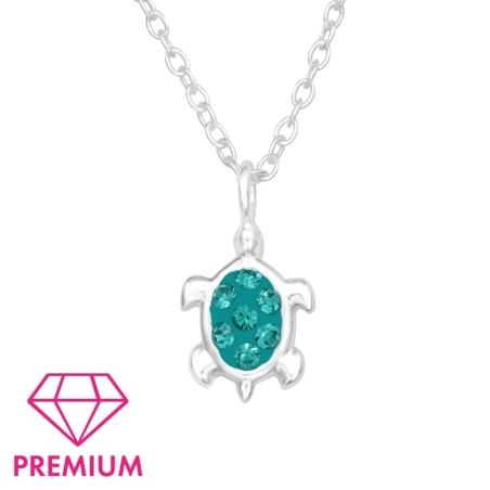Kryształowy Żółw - Premium* Naszyjniki z łańcuszkiem biżuterii | All4silver