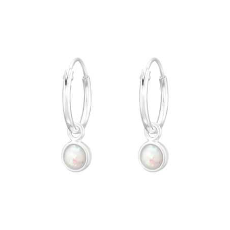 Wiszący Okrągły Opal Koła biżuterii | All4silver