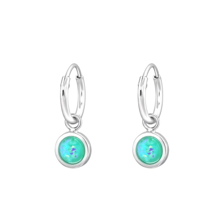 Wiszący Syntetyczny Opal Kolczyki z kamieniami półszlachetnymi & Opal biżuterii | All4silver