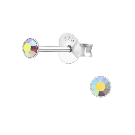 Okrągłe 3mm Klasyczne Kolczyki Sztyfty biżuterii | All4silver