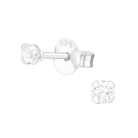 Okrągły 2.5mm Klasyczne Kolczyki Sztyfty biżuterii | All4silver