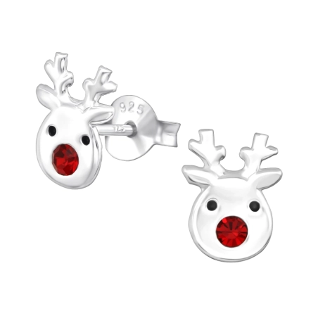 Raindeer Kolczyki sztyfty z kryształami biżuterii | All4silver