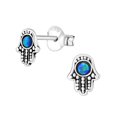 Hamsa Kamienie Półszlachetne Kolczyki sztyfty z półszlachetnymi kamieniami biżuterii | All4silver