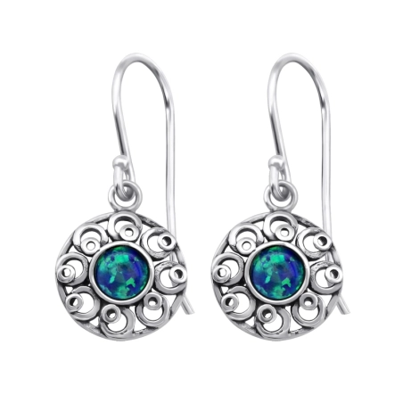 Sztuczny kwiat opal Kolczyki z kamieniami półszlachetnymi & Opal biżuterii | All4silver