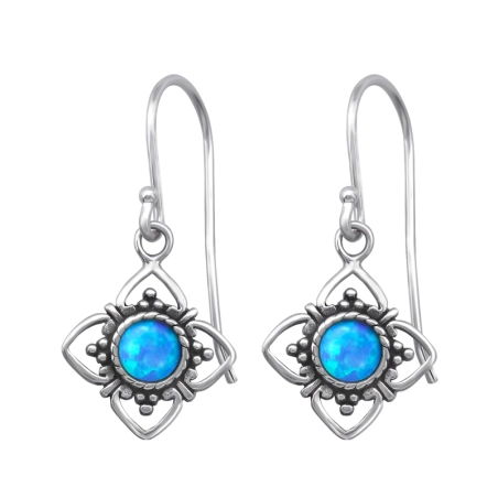 Sztuczny kwiat opal Kolczyki z kamieniami półszlachetnymi & Opal biżuterii | All4silver