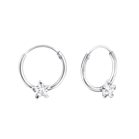 Srebrny 12mm Gwiazda Koła biżuterii | All4silver