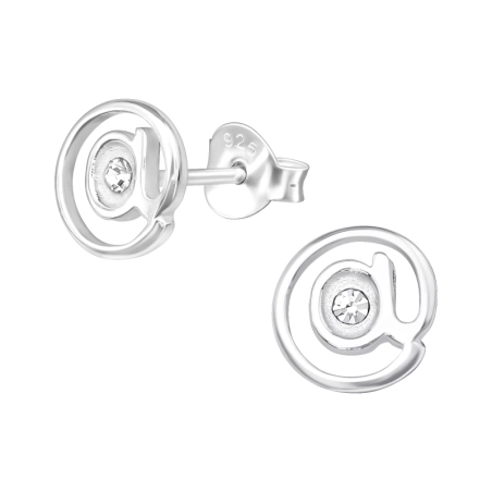 @ Znak Kolczyki sztyfty z kryształem biżuterii | All4silver