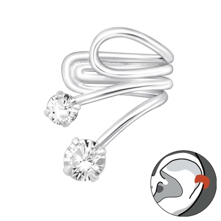 Srebrny Symbol Pokoju Kolczyki do jednego ucha biżuterii | All4silver