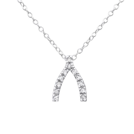 Wishbone Naszyjniki zdobione kamieniami biżuterii | All4silver