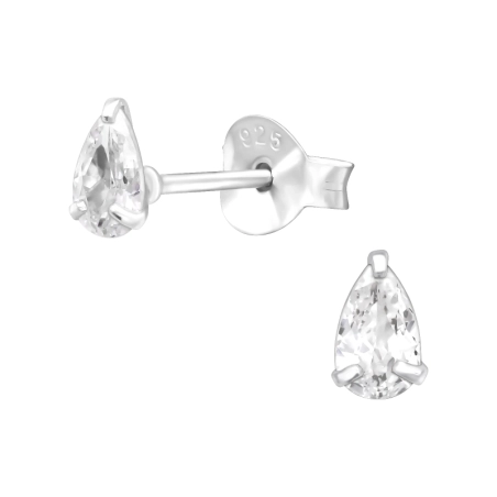 Srebrna Łezka 3x5mm Klasyczne Kolczyki Sztyfty biżuterii | All4silver